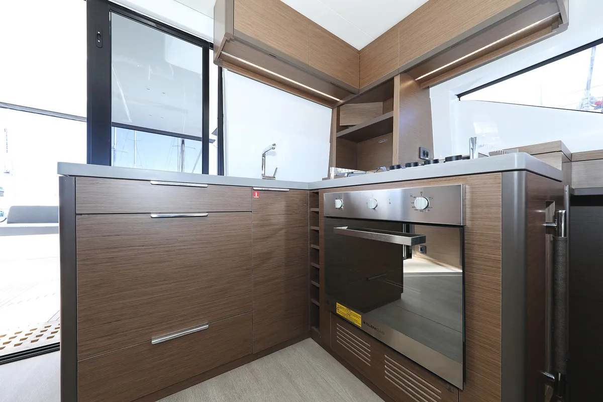 Galley of Celeste Del Mar, a Lagoon 50 catamaran at Sukošan, Croatia