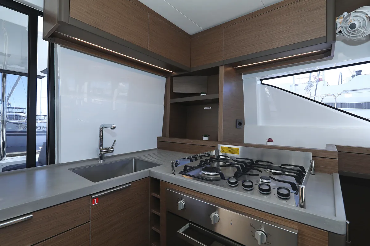 Galley of Celeste Del Mar, a Lagoon 50 catamaran at Sukošan, Croatia