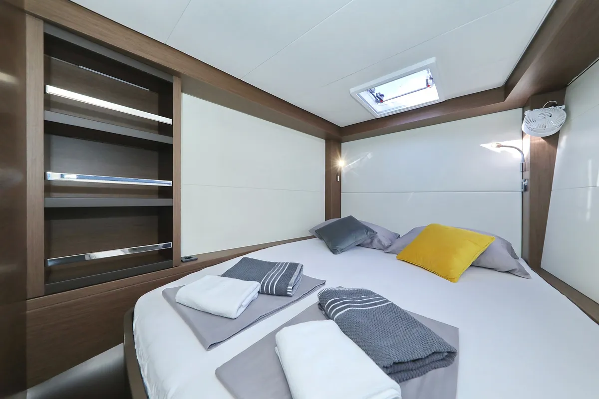 Cabin on Celeste Del Mar, a Lagoon 50 catamaran at Sukošan, Croatia