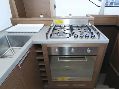 Galley of Celeste Del Mar, a Lagoon 50 catamaran at Sukošan, Croatia