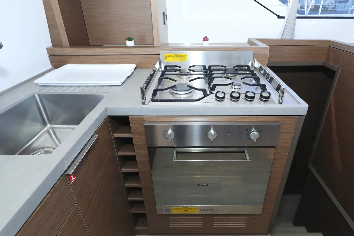Galley of Celeste Del Mar, a Lagoon 50 catamaran at Sukošan, Croatia