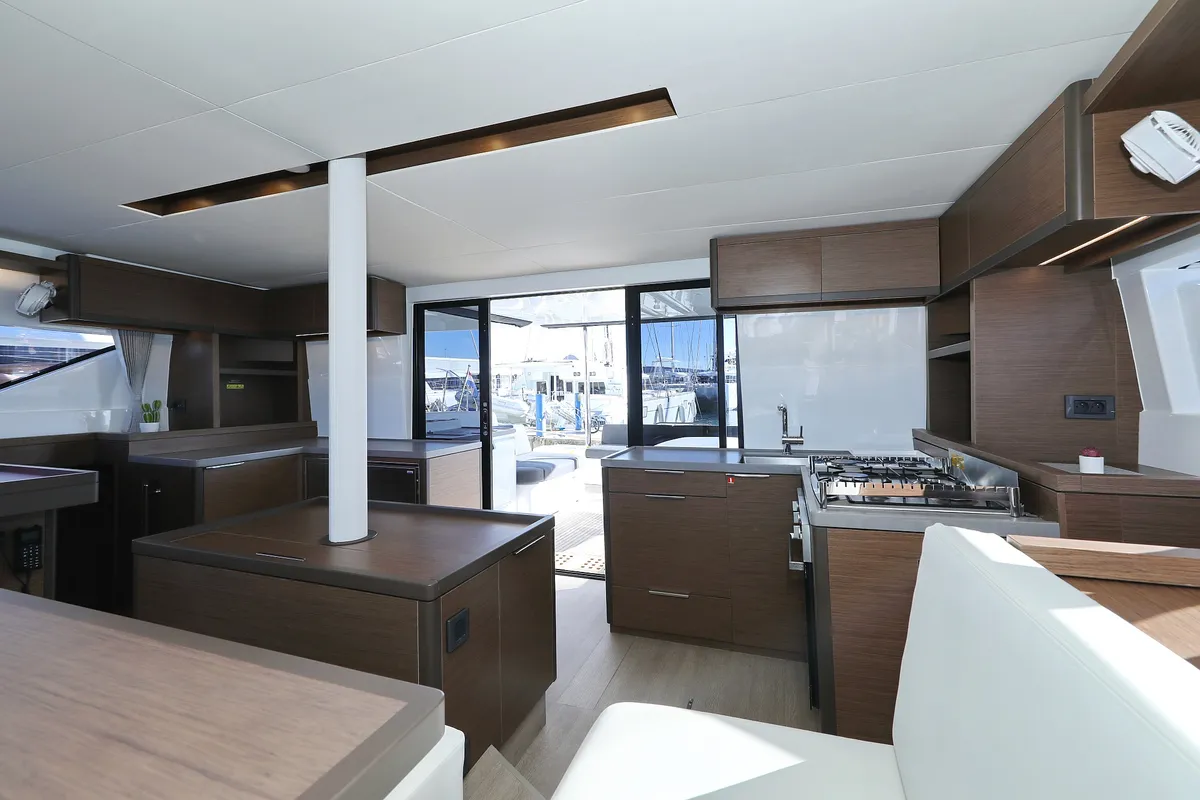 Galley of Celeste Del Mar, a Lagoon 50 catamaran at Sukošan, Croatia