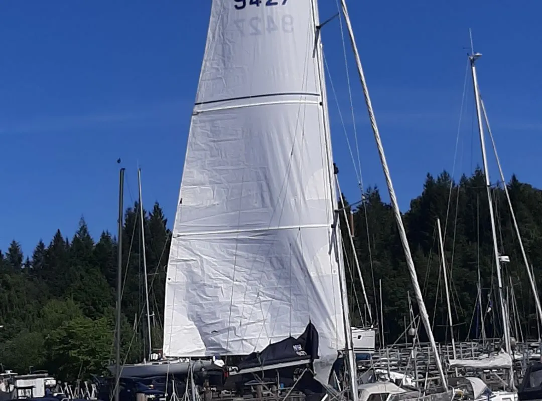 Exterior view of Alto Mare, a Bavaria 36 Cruiser sailboat at Bergen, Norway