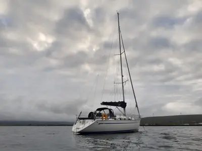 Exterior view of Alto Mare, a Bavaria 36 Cruiser sailboat at Bergen, Norway