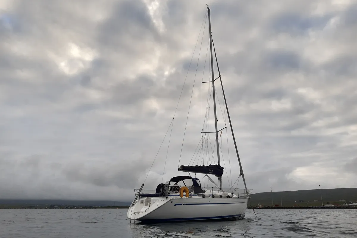 Exterior view of Alto Mare, a Bavaria 36 Cruiser sailboat at Bergen, Norway