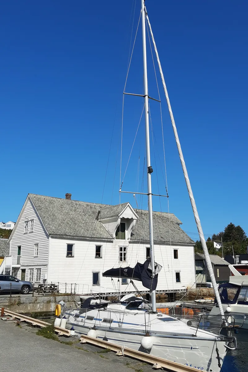 Exterior view of Alto Mare, a Bavaria 36 Cruiser sailboat at Bergen, Norway