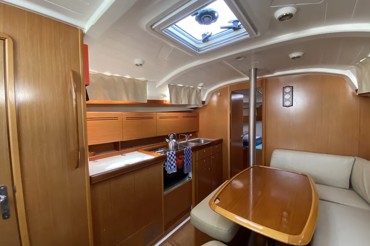 Galley of Six Pack, a Beneteau Cyclades 39.3 sailboat at Fethiye, Turkey