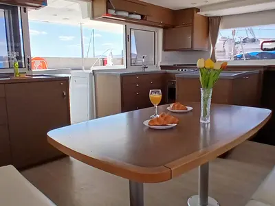 Galley of Aloha, a Lagoon 450 S catamaran at Grad Kaštela, Croatia