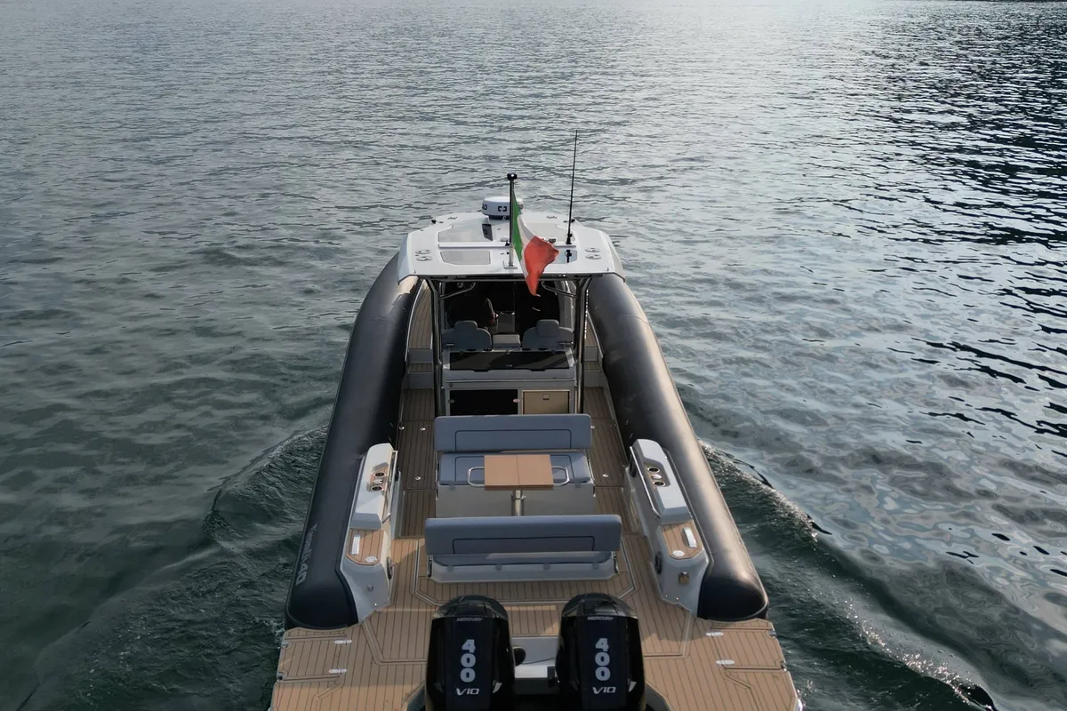 Exterior view of Mago Merlino, a Marlin 40 motorboat at Marsala, Italy