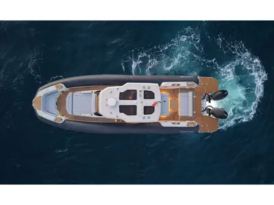 Deck of Mago Merlino, a Marlin 40 motorboat at Marsala, Italy