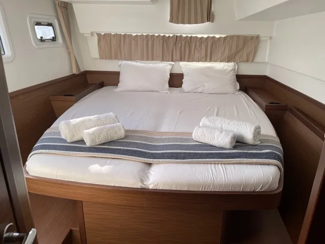 Cabin on Aurora, a Lagoon 42 catamaran at Athens, Greece
