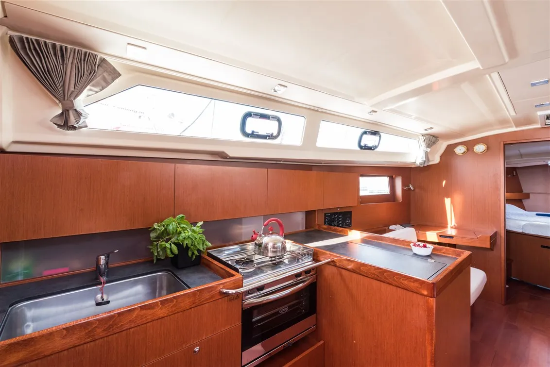 Galley of SPARKLING, a Beneteau Oceanis 41.1 sailboat at Split, Croatia