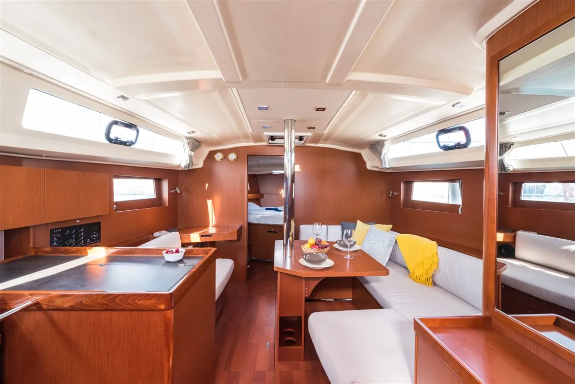 Salon of SPARKLING, a Beneteau Oceanis 41.1 sailboat at Split, Croatia