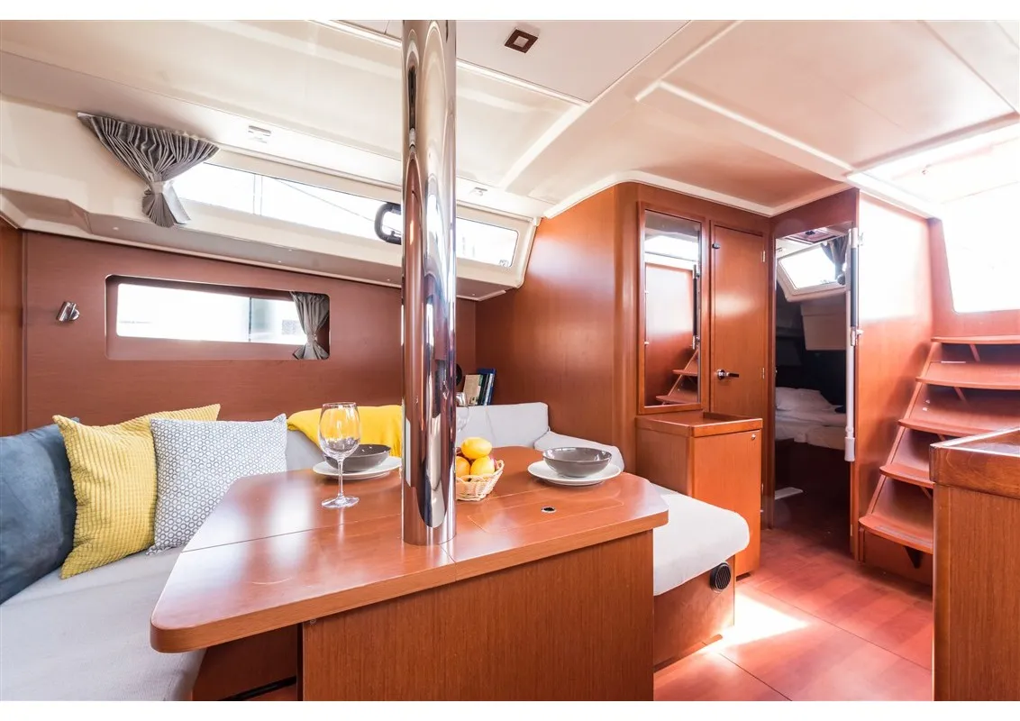 Salon of SPARKLING, a Beneteau Oceanis 41.1 sailboat at Split, Croatia