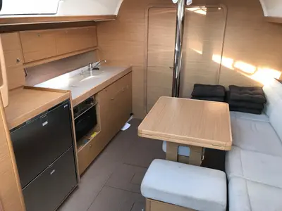 Galley of Diniva II, a Dufour 382 GL sailboat at Punat, Croatia