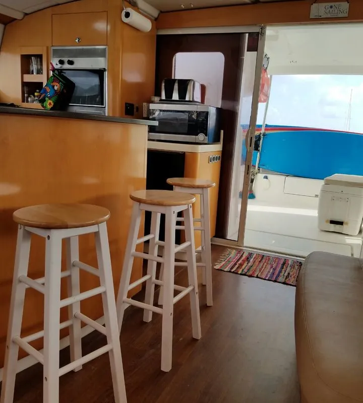 Galley of Zenith, a Fountaine Pajot Salina 48 catamaran at Narganá, Panama