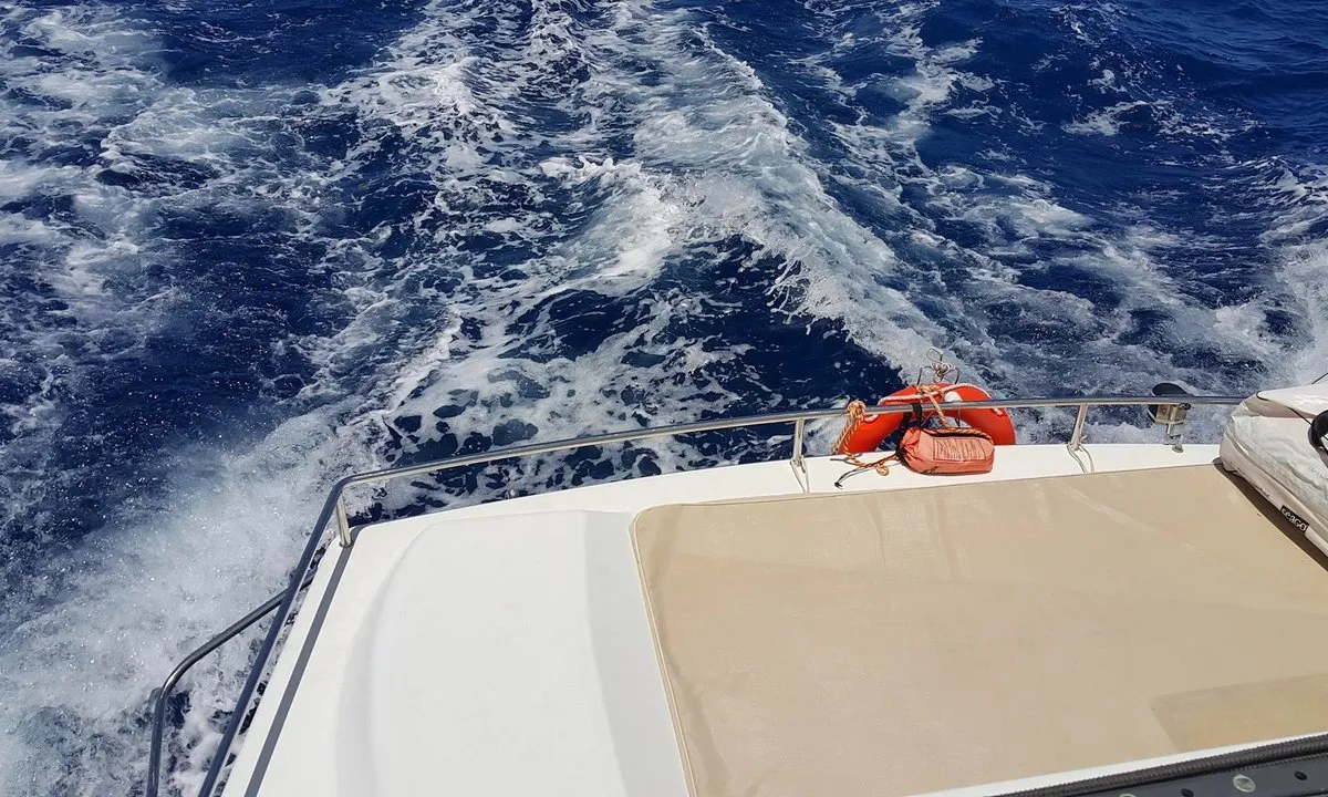 Exterior view of Zenith, a Fountaine Pajot Salina 48 catamaran at Narganá, Panama