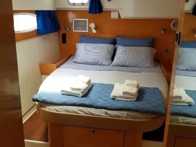 Cabin on Zenith, a Fountaine Pajot Salina 48 catamaran at Narganá, Panama
