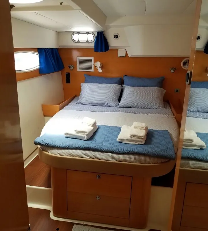 Cabin on Zenith, a Fountaine Pajot Salina 48 catamaran at Narganá, Panama