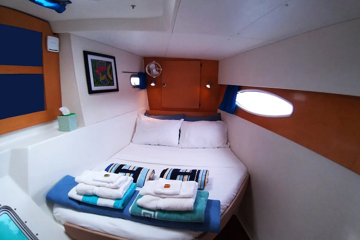 Cabin on Zenith, a Fountaine Pajot Salina 48 catamaran at Narganá, Panama