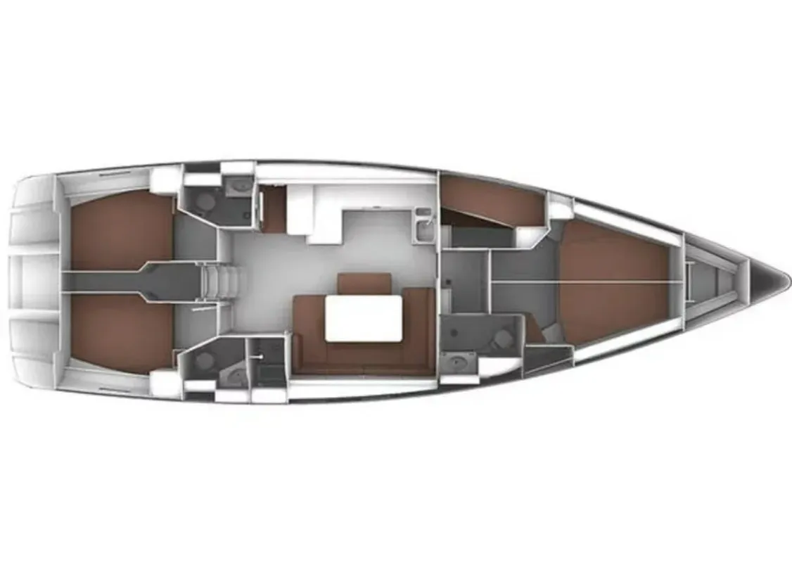 Floor plan of Alice, a Bavaria Cruiser 51 sailboat at Municipal Unit of Ellomenos, Greece