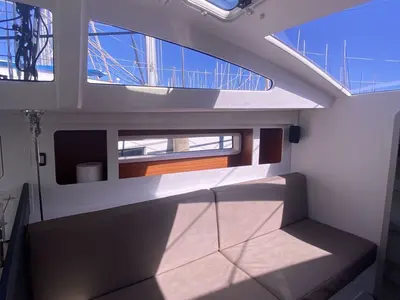 Salon of Neree, a RM 1270 sailboat at Marseille, France
