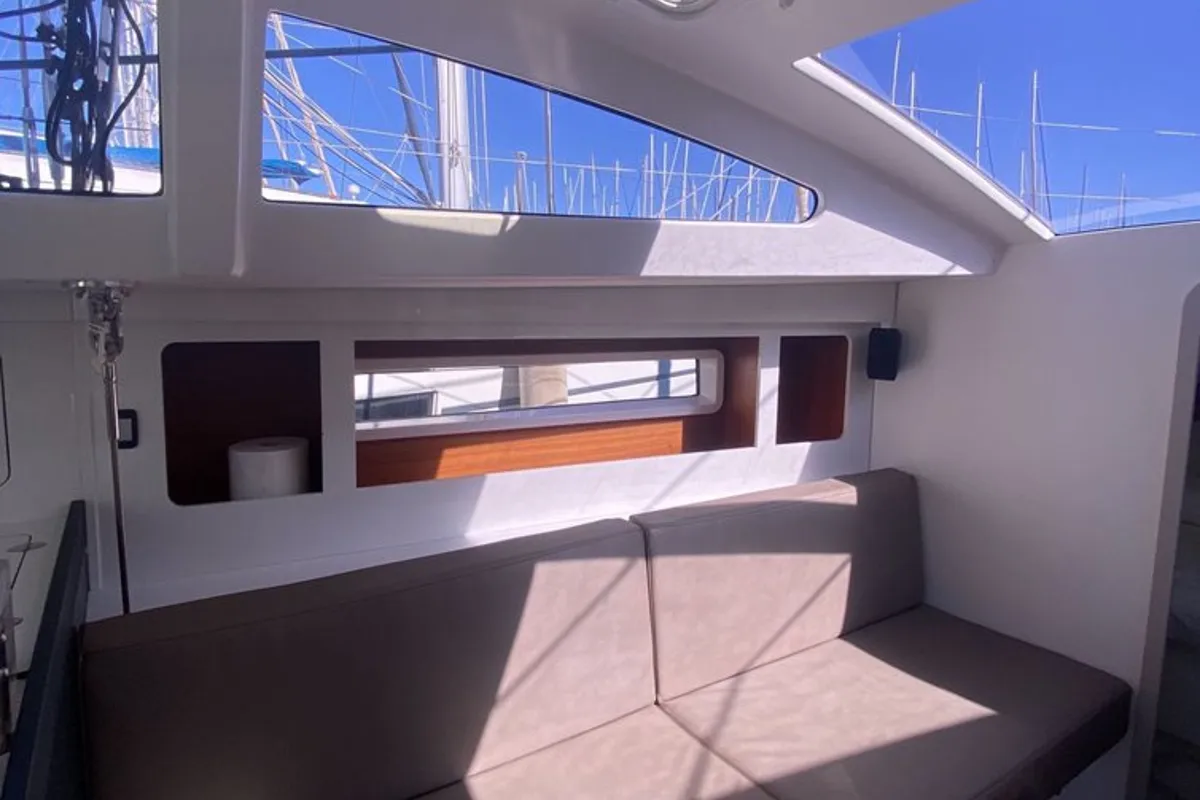Salon of Neree, a RM 1270 sailboat at Marseille, France