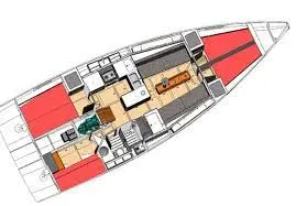 Floor plan of Neree, a RM 1270 sailboat at Marseille, France