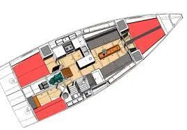 Floor plan of Neree, a RM 1270 sailboat at Marseille, France