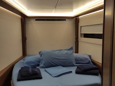 Cabin on Bambenella, a Lagoon 46 catamaran at Tonnarella, Italy