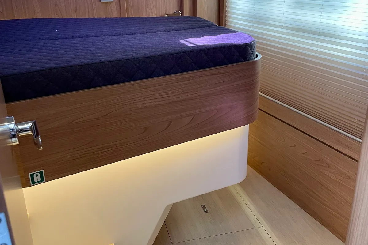 Cabin on Romar IV, a Bali 4.8 catamaran at Athens, Greece