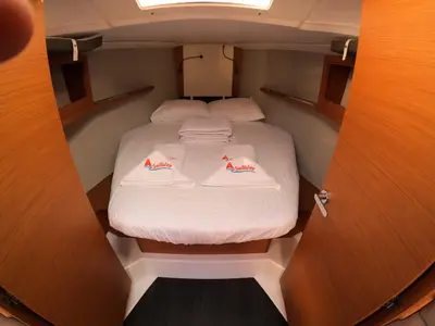 Cabin on Momo, a Dufour 37 sailboat at Marmaris, Turkey