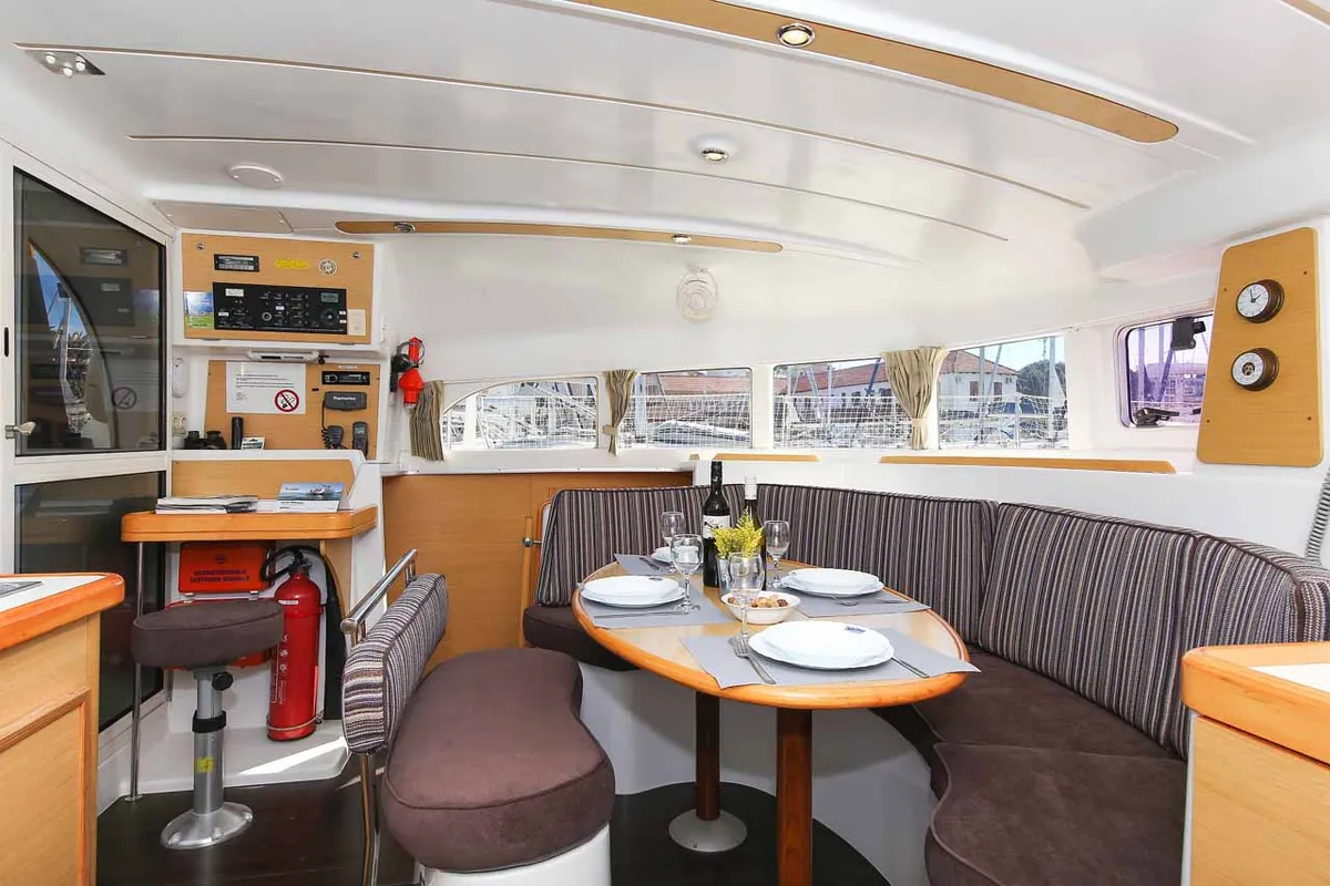 Salon of Phoenix, a Lagoon 380 S2 catamaran at Zadar, Croatia