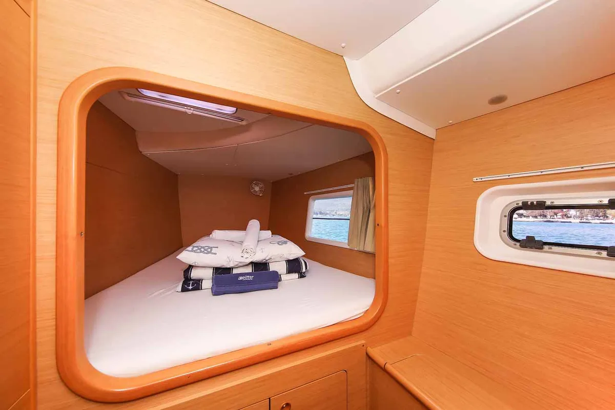 Cabin on Phoenix, a Lagoon 380 S2 catamaran at Zadar, Croatia