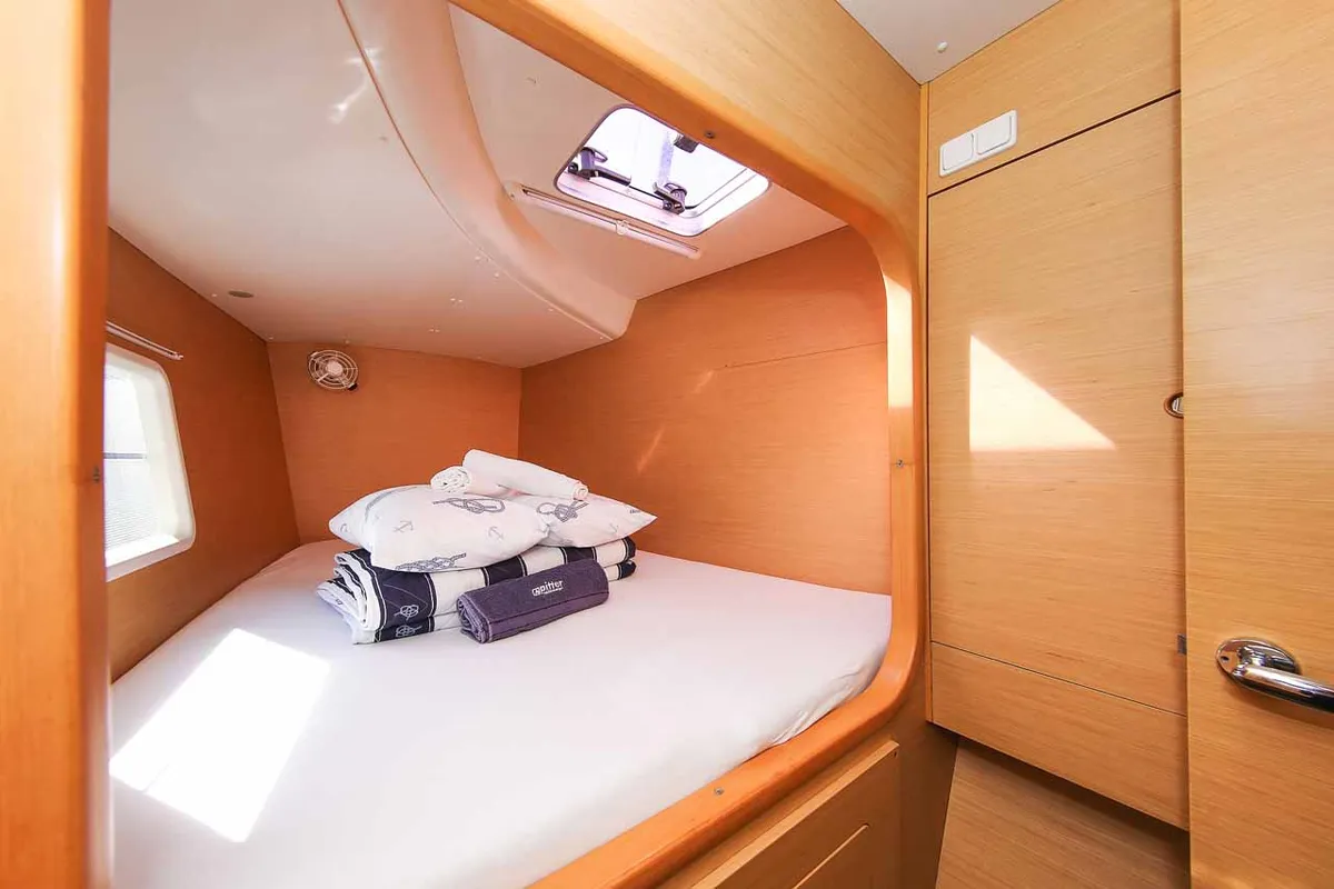 Cabin on Phoenix, a Lagoon 380 S2 catamaran at Zadar, Croatia