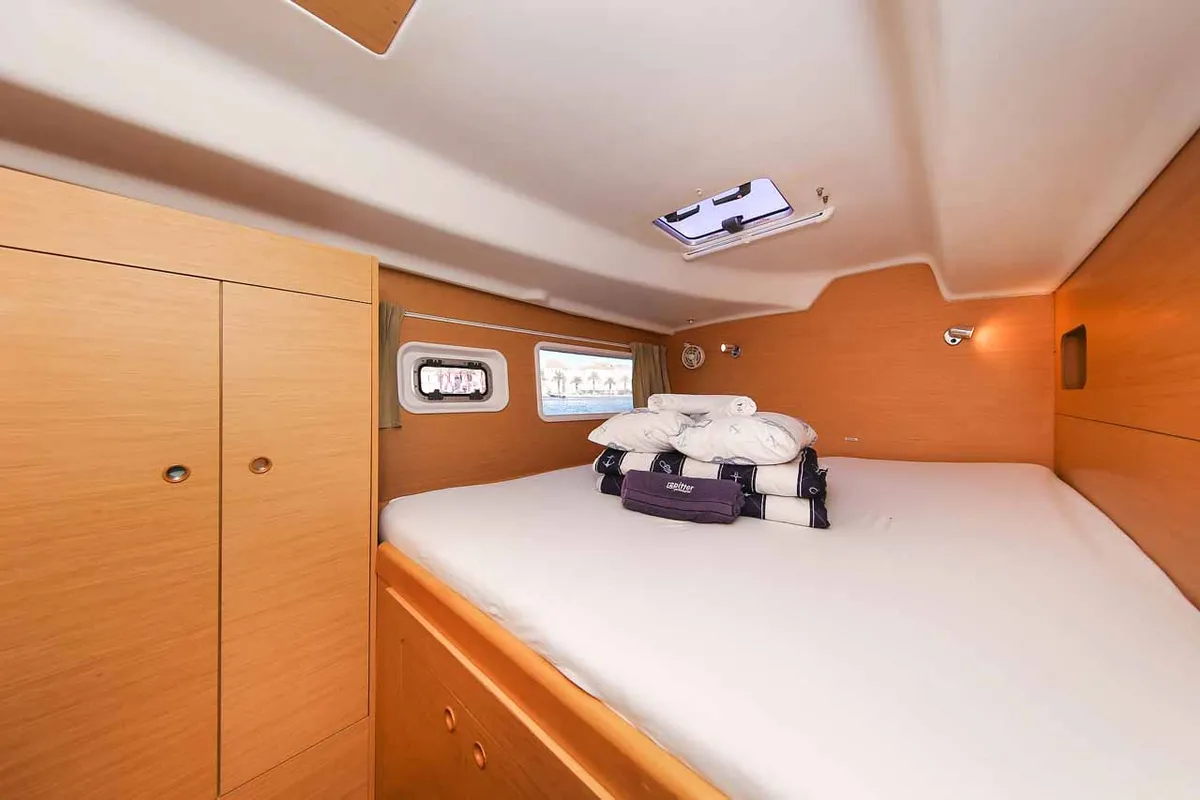 Cabin on Phoenix, a Lagoon 380 S2 catamaran at Zadar, Croatia