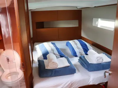 Shaken Not Stirred, a Jeanneau Sun Odyssey 410 sailboat at Dubrovnik, Croatia