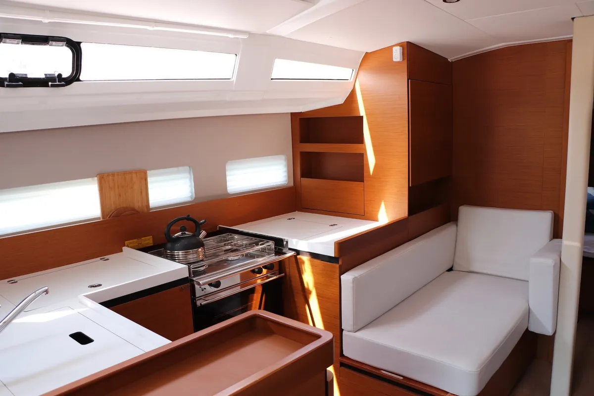 Shaken Not Stirred, a Jeanneau Sun Odyssey 410 sailboat at Dubrovnik, Croatia