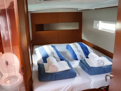 Shaken Not Stirred, a Jeanneau Sun Odyssey 410 sailboat at Dubrovnik, Croatia