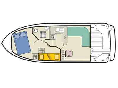 Floor plan of Mountain Star - Budget 1, a Cygnet Mountain Star motorboat at Laggan, United Kingdom