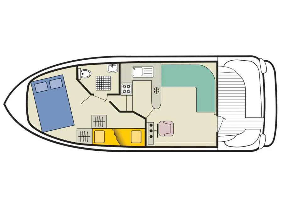 Floor plan of Mountain Star - Budget 1, a Cygnet Mountain Star motorboat at Laggan, United Kingdom