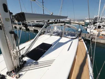 Deck of Luna, a Hanse 415 sailboat at Grad Šibenik, Croatia