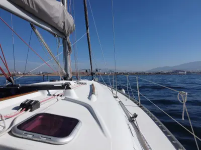Deck of ANIMA, a Beneteau Oceanis 361 sailboat at Athens, Marina Delta Kallithea, Greece