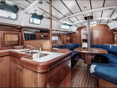 Galley of ANIMA, a Beneteau Oceanis 361 sailboat at Athens, Marina Delta Kallithea, Greece
