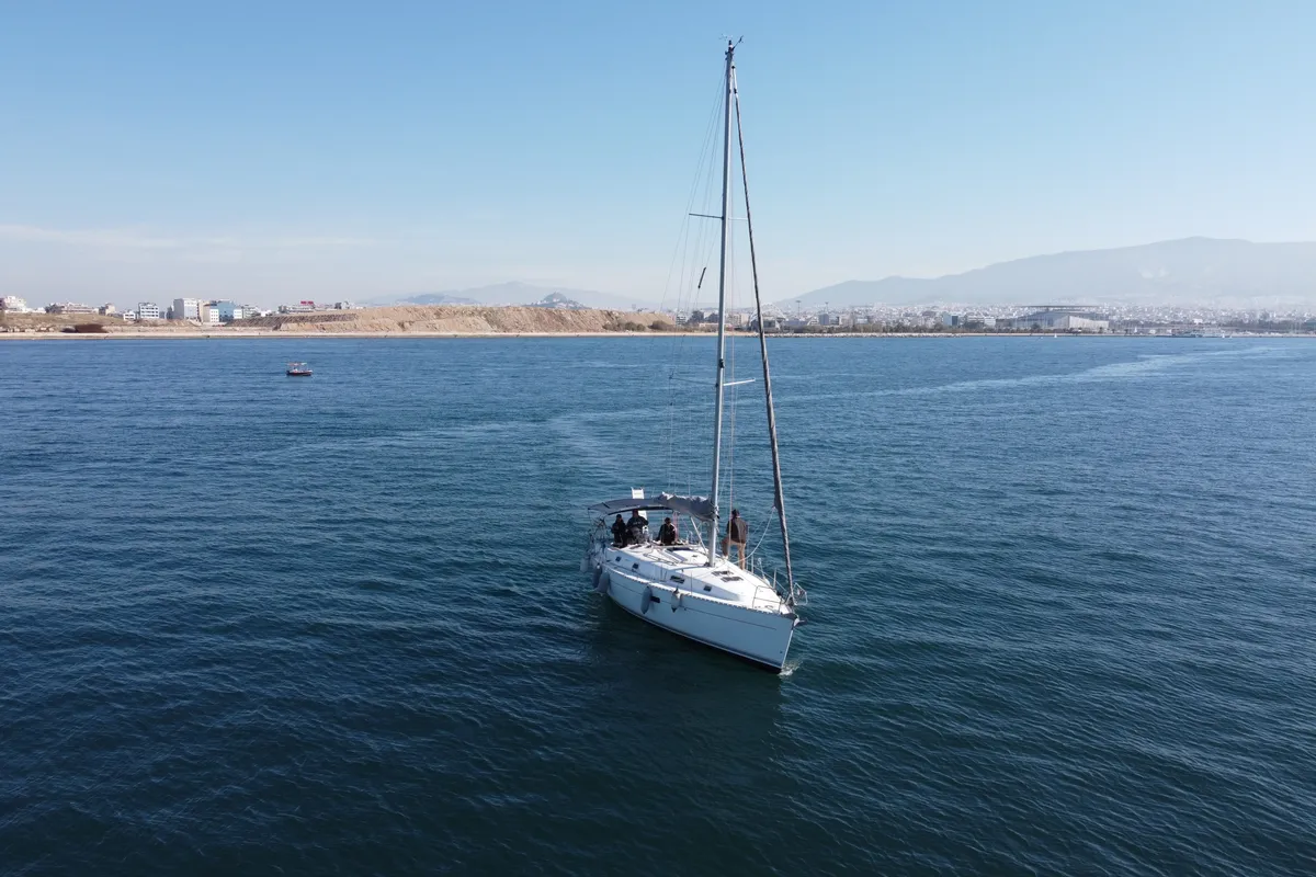 Exterior view of ANIMA, a Beneteau Oceanis 361 sailboat at Athens, Marina Delta Kallithea, Greece