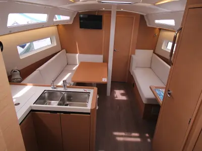 Salon of Amelie, a Jeanneau Sun Odyssey 380 sailboat at Grad Biograd na Moru, Croatia