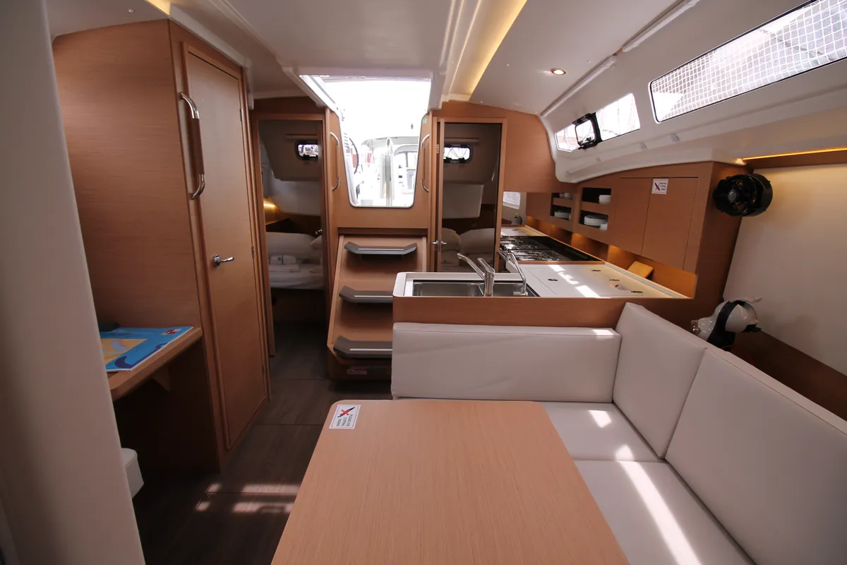 Salon of Amelie, a Jeanneau Sun Odyssey 380 sailboat at Grad Biograd na Moru, Croatia