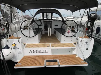 Deck of Amelie, a Jeanneau Sun Odyssey 380 sailboat at Grad Biograd na Moru, Croatia