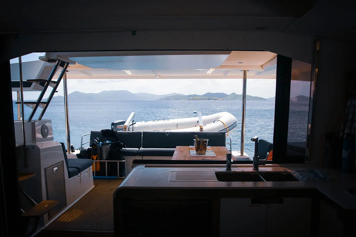 Spindrift, a Fountaine Pajot Elba 45 catamaran at Road Town, British Virgin Islands