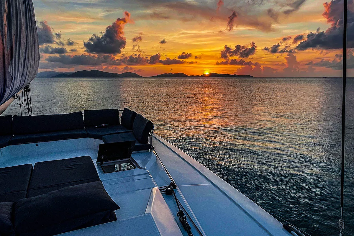 Spindrift, a Fountaine Pajot Elba 45 catamaran at Road Town, British Virgin Islands